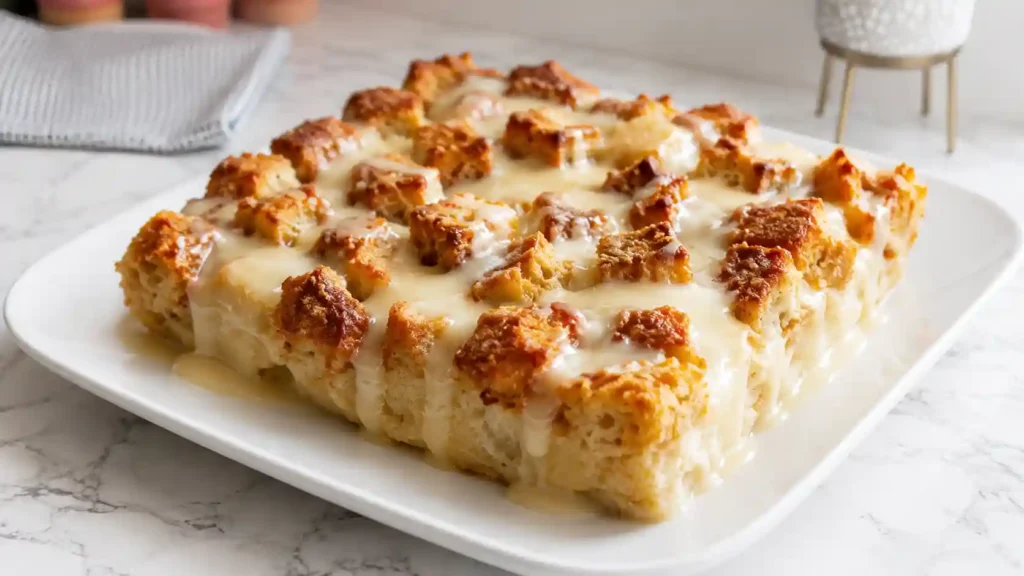 Grandma’s Classic Bread Pudding with Vanilla Sauce: Old Fashioned Comfort Dessert