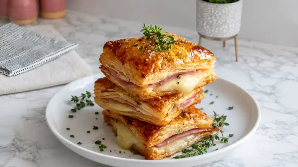 Crispy Ham & Cheese Puff Pastry Stacks: Easy Appetizers for Any Occasion