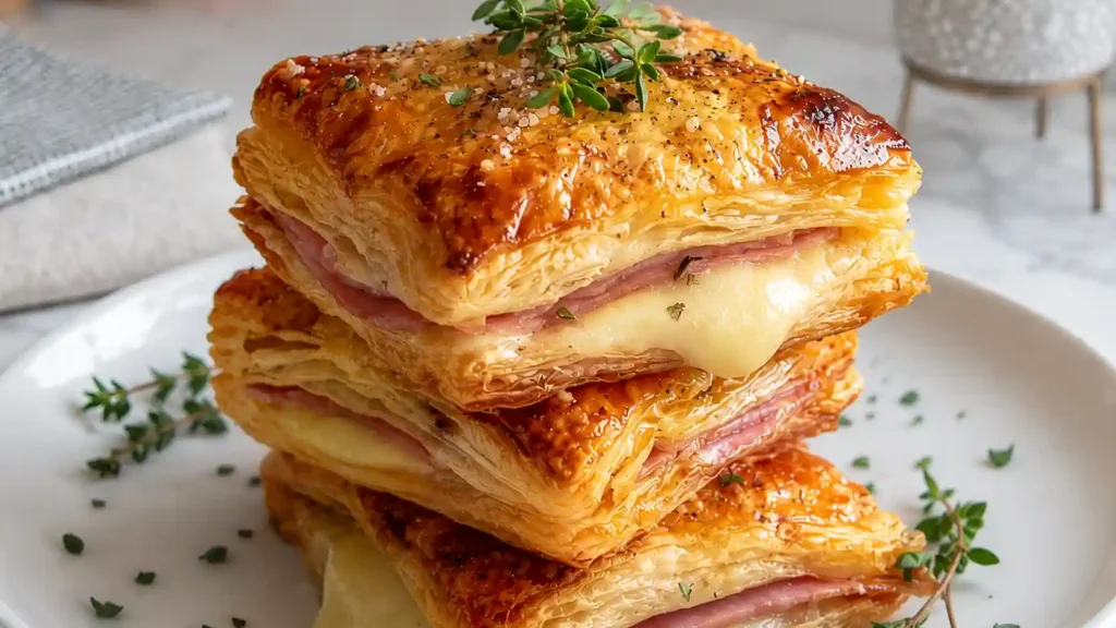 Crispy Ham & Cheese Puff Pastry Stacks: Easy Appetizers for Any Occasion