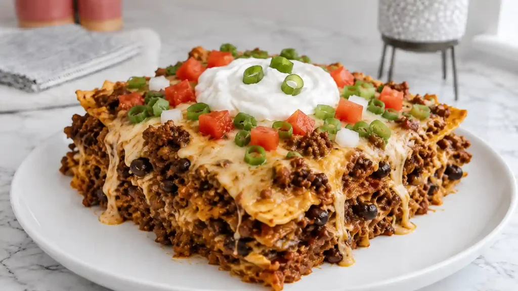 Walking Taco Casserole: A Cheesy Beef Taco Casserole for Busy Nights