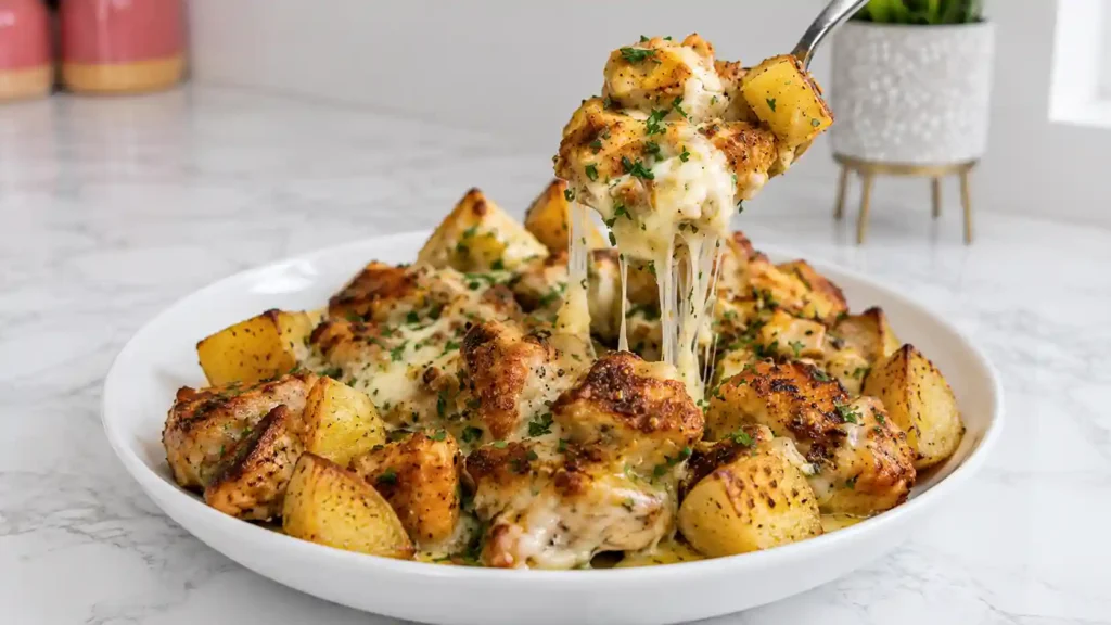 Garlic Parmesan Chicken and Potatoes - Easy One-Pan Weeknight Dinner