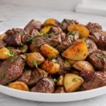 Garlic Butter Steak Bites and Potatoes: A Healthy Steak and Potato Skillet Meal
