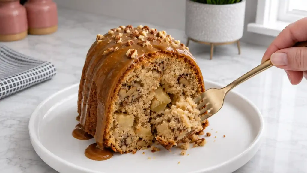 Apple Pecan Cake With Caramel Glaze That Feels Comforting