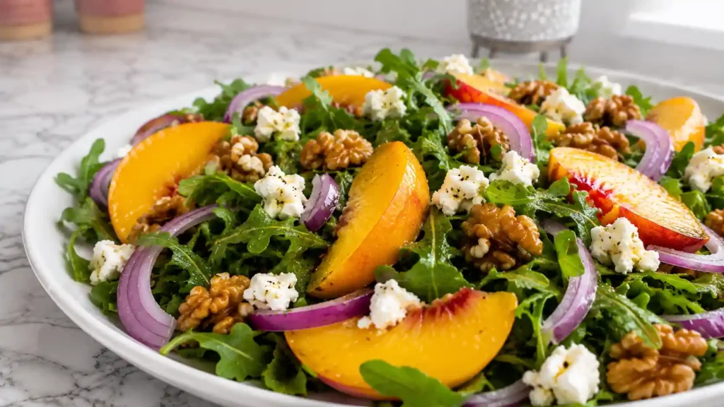 Peach Arugula Salad for Easy Summer Dinners