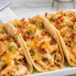 Cheesy Oven-Crispy Chicken Bacon Ranch Tacos for Easy Summer Dinner Ideas