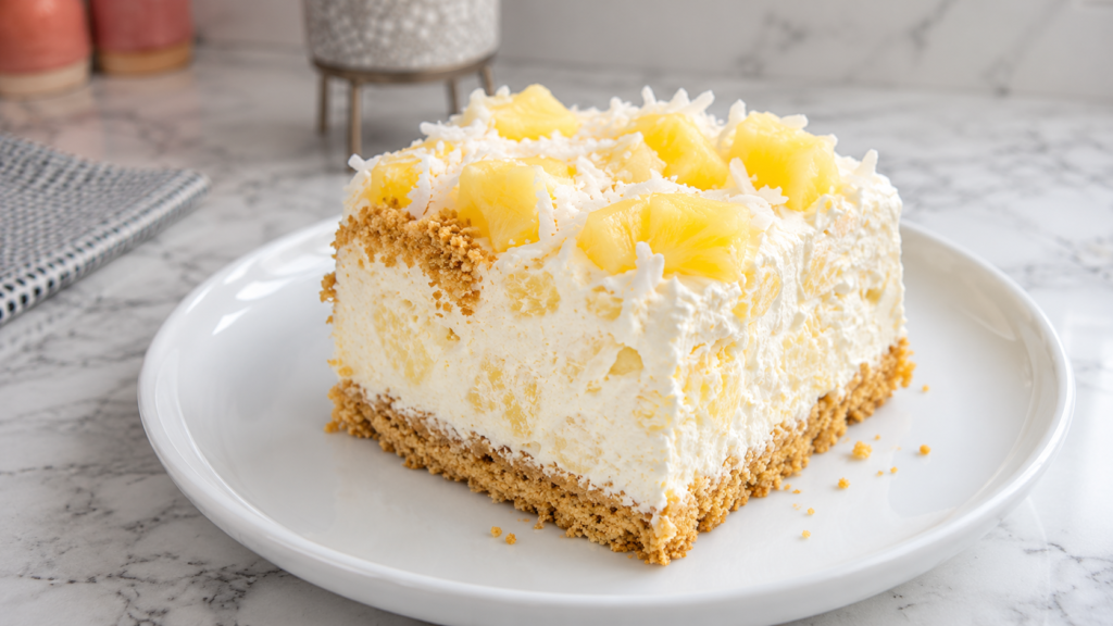 No Bake Pineapple Cream Dessert - Easy Pineapple Dream Recipe