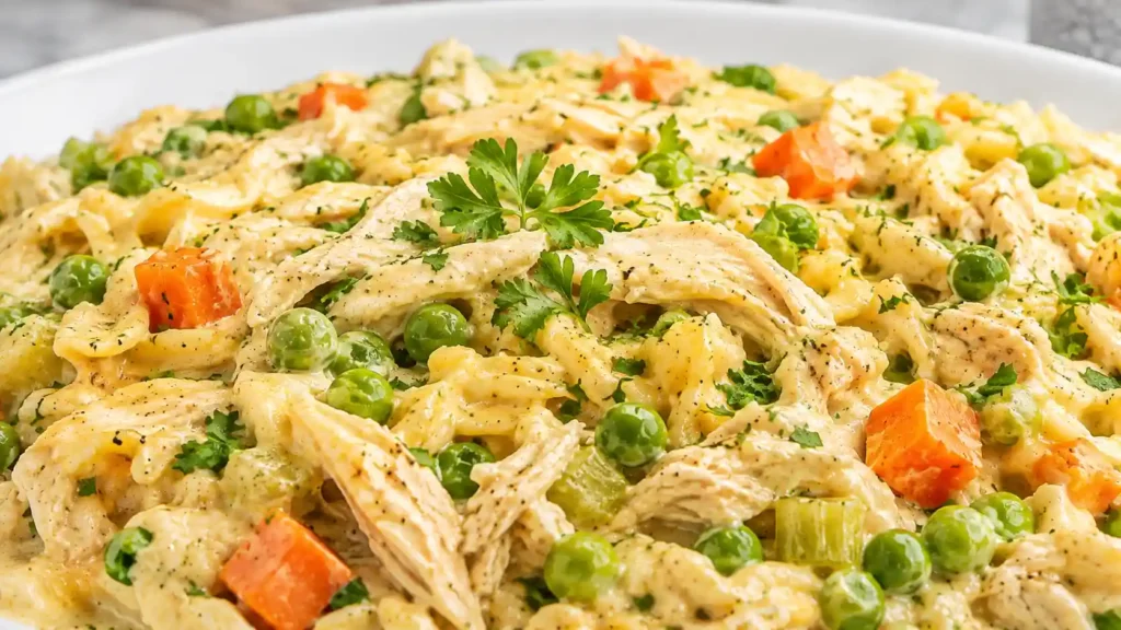 Chicken Pot Pie Orzo - Creamy One Pot Comfort Dinner