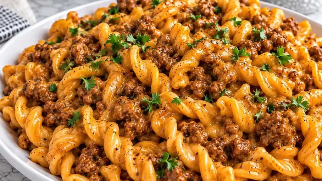 One Pot Vegan Hamburger Helper (Cheeseburger Pasta) - Easy Comfort Food