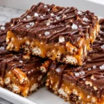 No-Bake Salted Caramel Pretzel Bars: Easy Chocolate Caramel Pretzel Dessert